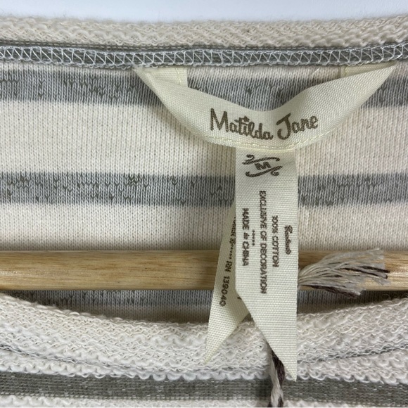 MATILDA JANE CLASSIC WITH A TWIST COTTON STRIPE FLORAL LACE PULLOVER TOP - Picture 15 of 16